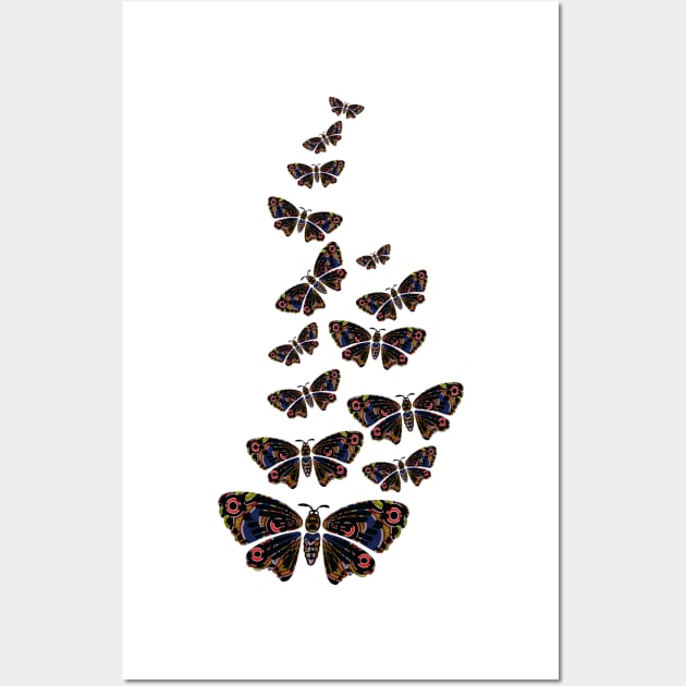 Aboriginal Art - Butterfly Lots Angled Wall Art by hogartharts